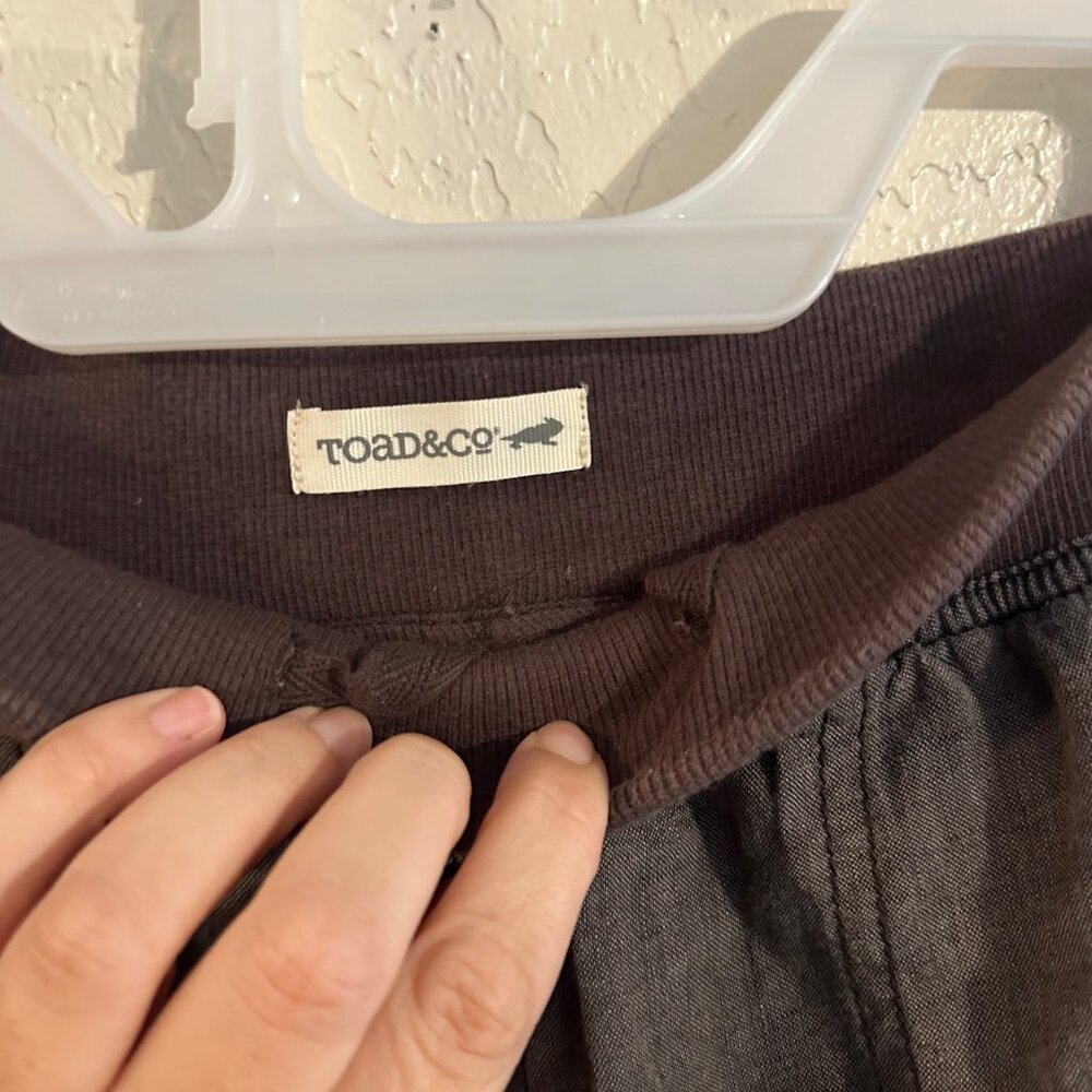 Toad & Co. 100% Linen “Lina” Brown Hippie Style Drawstring Heathered Cinch Pants - Picture 10 of 12